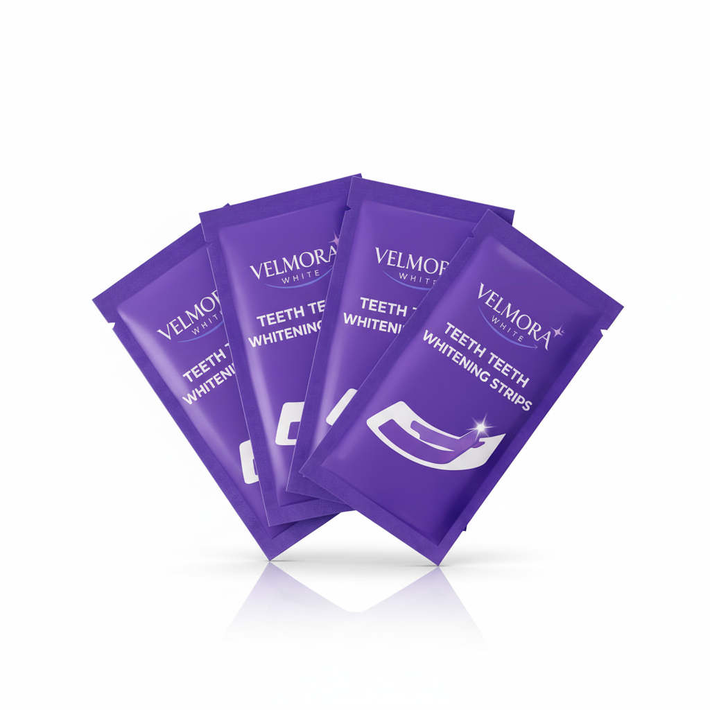 Velmora teeth whitening strips packaging.png